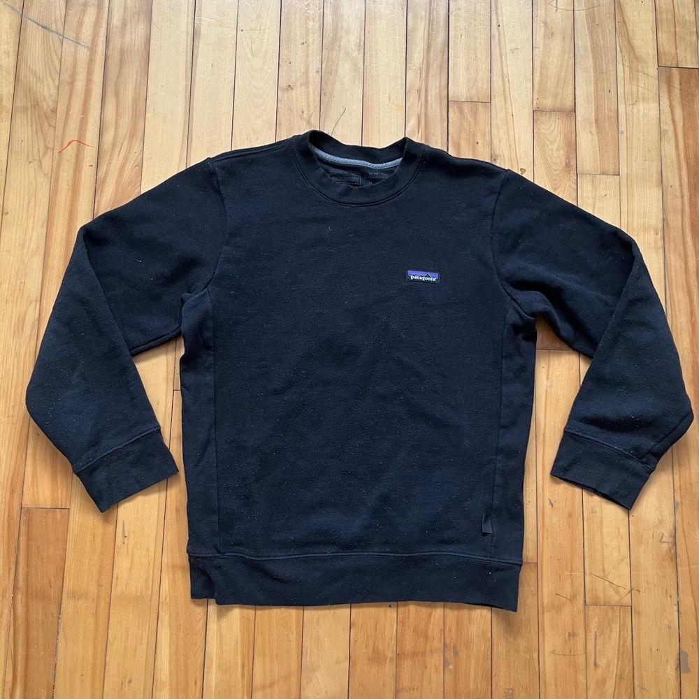 Patagonia Uprisal Crew Black Sweatshirt Long Sleeve Crew Neck Size XS
